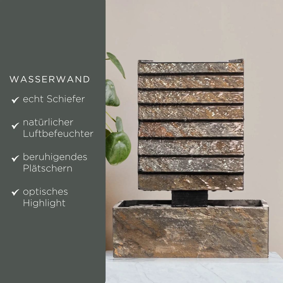 Zimmerbrunnen kleine Wasserwand AVA S - CLIMAQUA