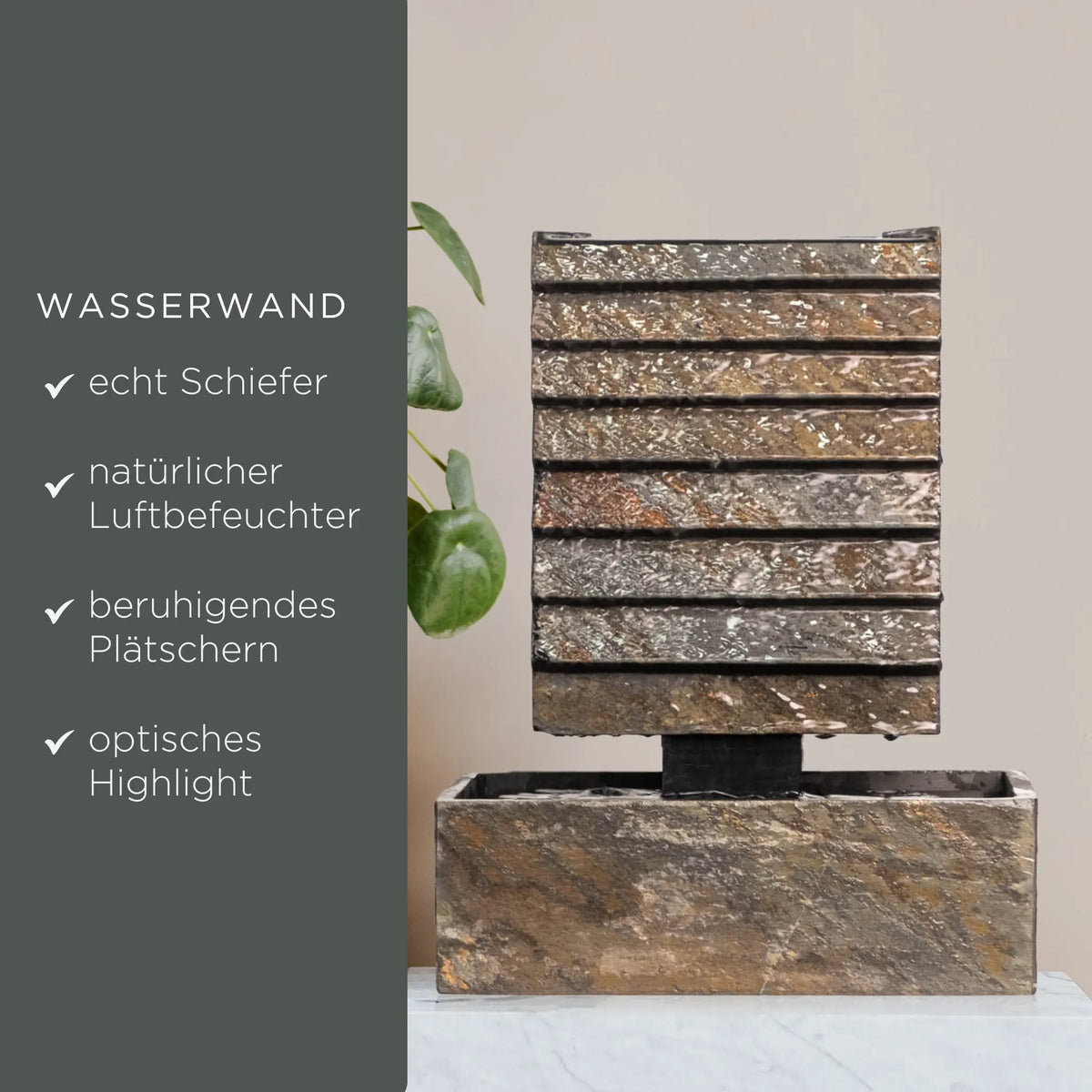 Zimmerbrunnen kleine Wasserwand AVA S - CLIMAQUA