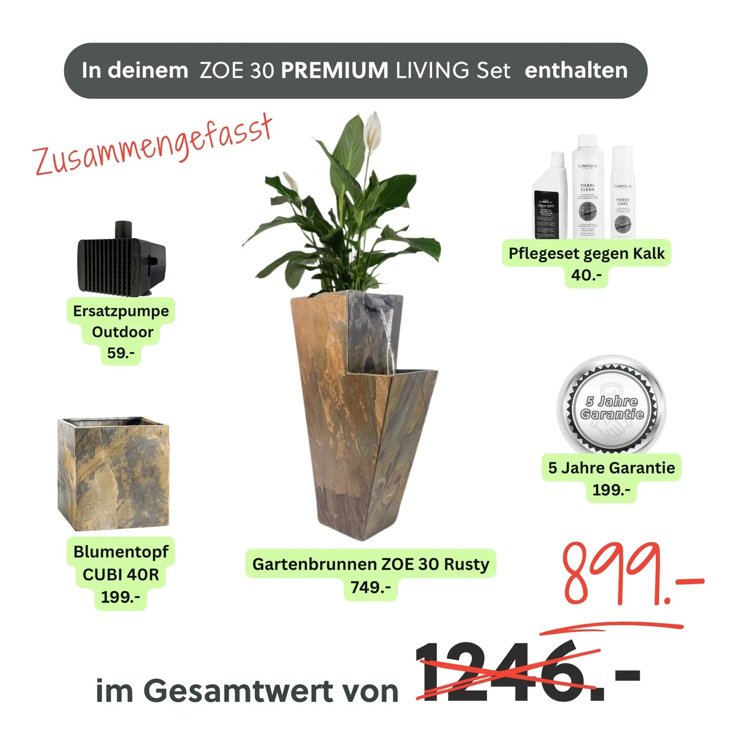 ZOE 30  PREMIUM LIVING Set Rusty - CLIMAQUA