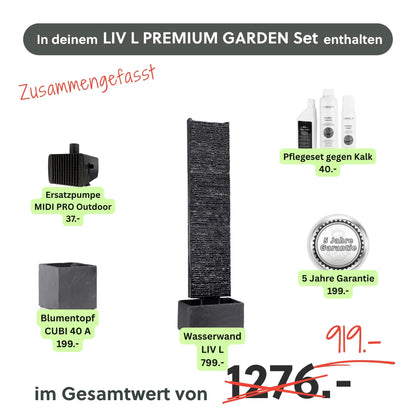 Wasserwand LIV L PREMIUM GARDEN Set - CLIMAQUA