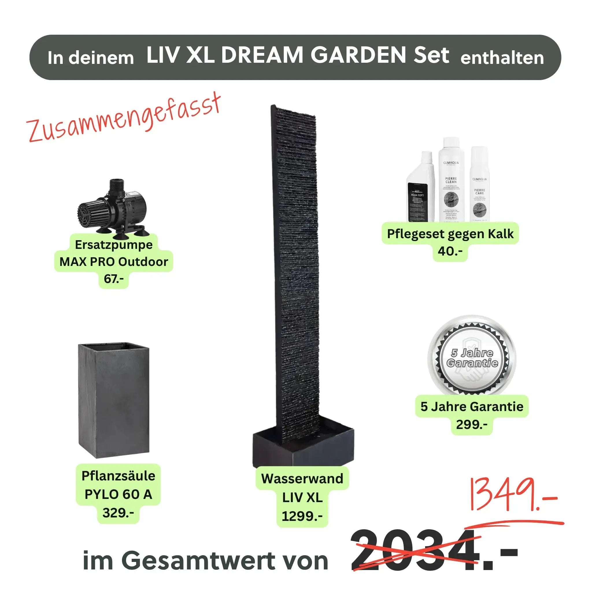 Wasserwand LIV XL DREAM GARDEN SET - CLIMAQUA