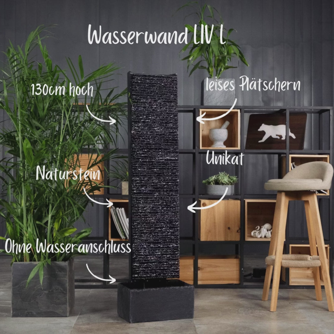 Edle Wasserwand Schiefer 130 cm LIV L