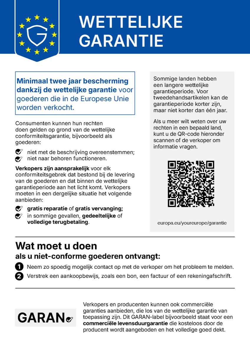 Wettelijke garantie – EU-kennisgeving